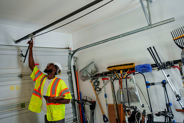 Professional Garage Door Panel Replacement technician working in Calumet Park, IL